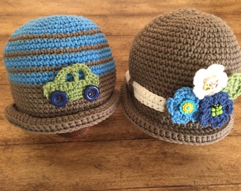 His and Hers Hats Bowler or Cloche Hats