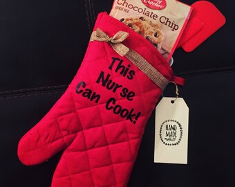 Nurse Thank you gift | Cooking |Custom made Cookies | Coworker Gift | Foodie Christmas Gift | Oven Mitt |Baking | Nurse Appreciation