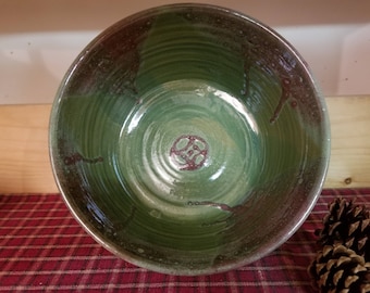 Spring green pottery bowl