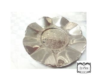 Tray, small, decorated,vintage, chrome, G.C.