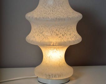 VINTAGE table lamp with speckled MURANO glass, night lamp, desk lamp, Italy, 1970s , interior design, home decor