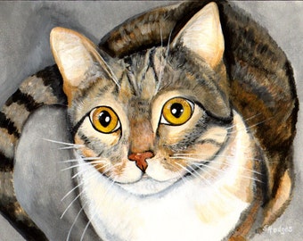 Tabby Cat Print from Original Painting