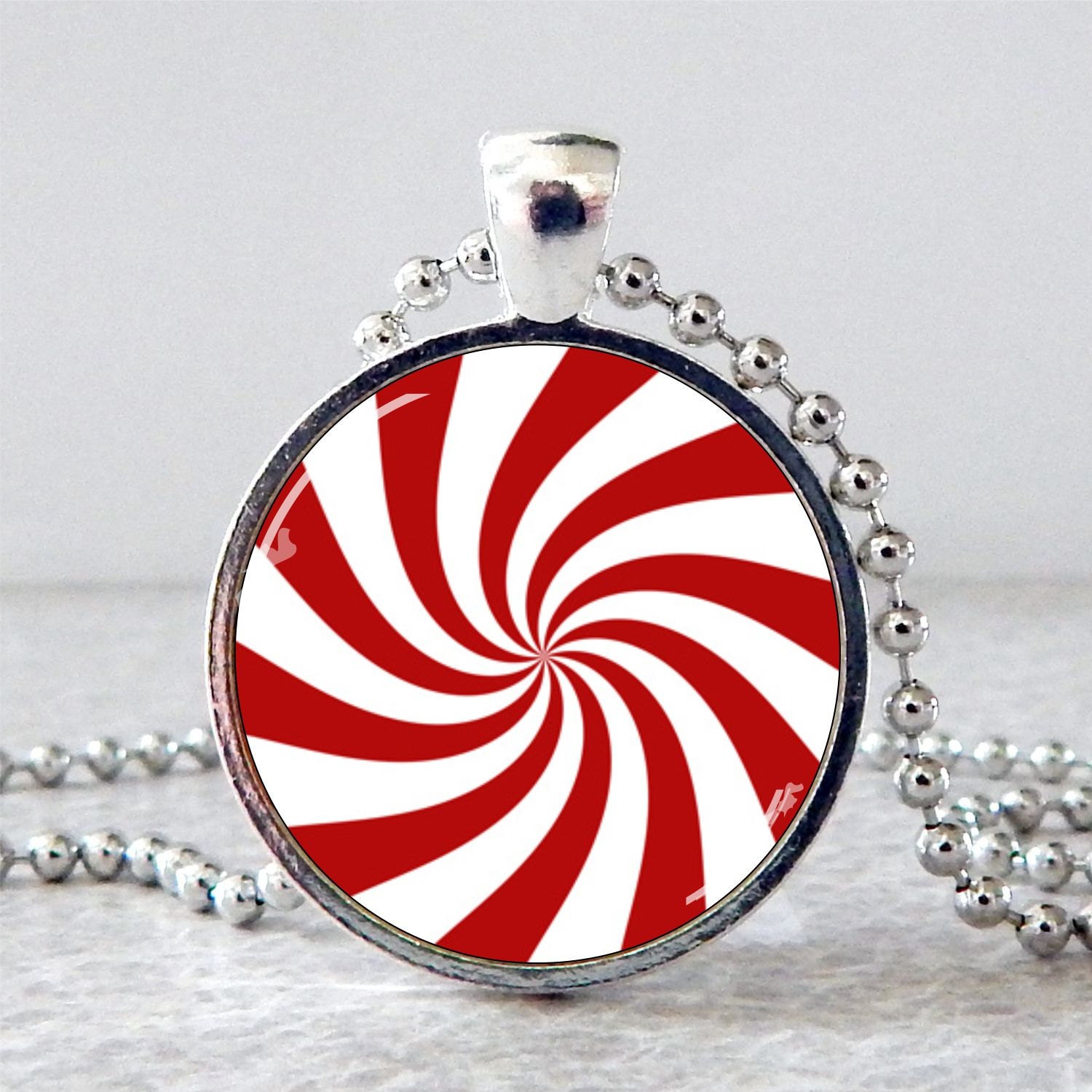 Peppermint Candy Necklace Christmas Candy Pendant Christmas