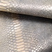 Italian leather, platinum laminated printed python, rather soft skin A2289-MT La Garzarara