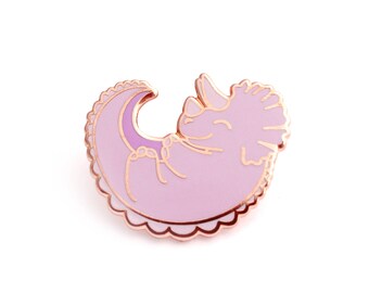 Triceratops Enamel Pin (dinosaur pin hard enamel pin lapel pin badge dinosaur pin enamel jewelry cute jewelry cloisonne backpack pin brooch)