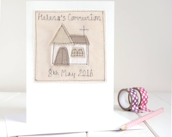 First Holy Communion Card - Personalised Holy Communion Card - 1st Communion Card - Baptism Card - Dedication Card - Catholic Church Card