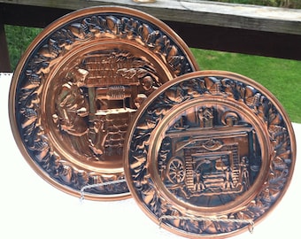 Pair of Coppercraft Guild Plates Tauntan, MA