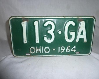 Vintage 1964 Ohio License Plate