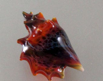 Lampwork Beads-Glass Seashell-Conch-Cone Seashell-Pendant-Focal Bead-Ocean Sea Shell-Glass Sea shell-Lampwork Sea Shell-Handmade Glass