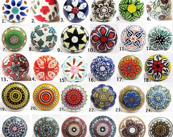 Vintage Style Ceramic Knobs - Cabinet Cupboard Door Drawer Pull Knob Handle - Shabby Chic -Artisan Designs