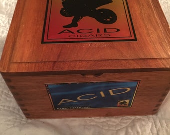 Cigar box, motorcycle logo