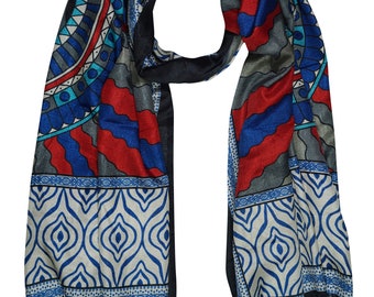 Indian Style Colorful Silk Blend Scarves Shawl Yoga Wear Printed Long Wraps Stole