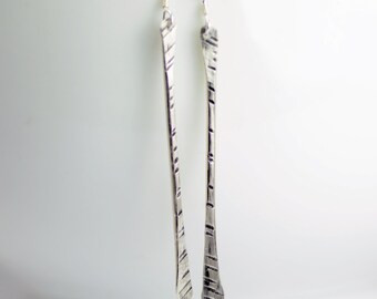 Long Sterling Silver Earrings- Silver Stick Earrings- Long Bar Earrings- Silver Stick Dangle Earrings - Modern Earrings - Minimalist 3003