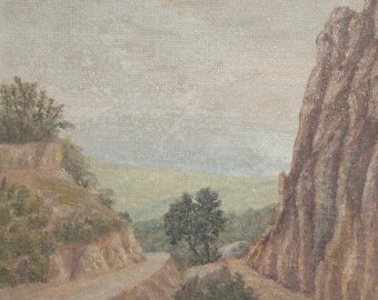 Vintage oil painting impressionist landscape