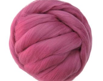 Merino / Silk Roving, (Orchid)