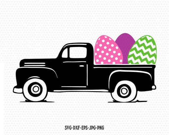 Easter vintage Truck Svg Easter old Truck Easter Cutting