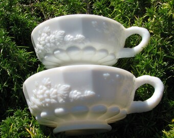 Vintage Candle Holders - White Glass Candle Holders