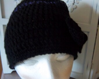 Black Flapper Crocheted Hat