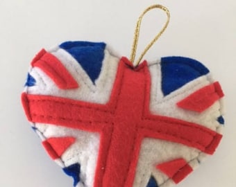 Union Jack Flag Heart Decoration