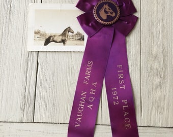 AQHA Horse Show First Place Prize Ribbon Vintage Award
