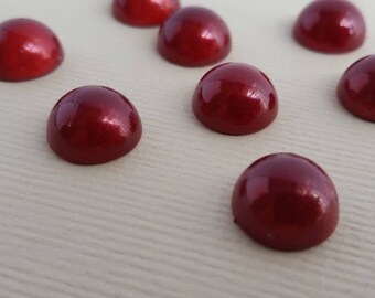 Vintage red lucite moonglow cabochons