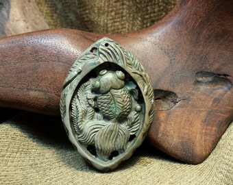 NEW ~ Fancy Goldfish carved in Green Ribbon Jasper