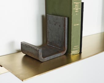 Flatform Steel Bookends - Metal Industrial Book End