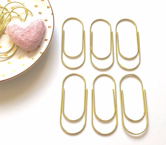 Wide Gold Paper Clips