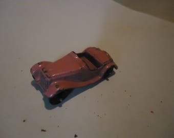 Vintage Tootsietoy Metal Pink Roadster Toy Race Car, collectable, USA, Roadster