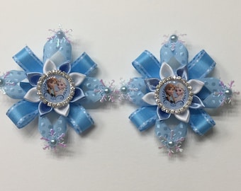 Disney Inspired Frozen Queen Elsa and Prince Anna Hairclips