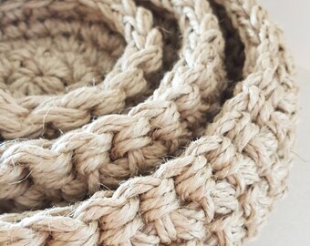 Jute Crocheted Bowls