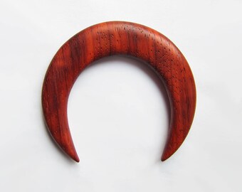 Wooden hair moon, padauk, moon fork, hair stick moon, bun holder, crescent moon, hair moon, haarmond, lune cheveux