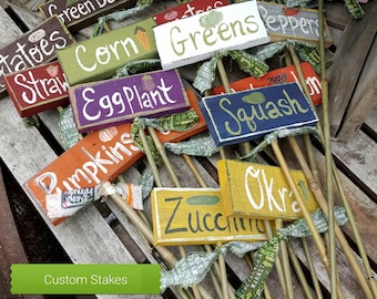 Fathers day gift,garden markers,wooden garden stakes,vegetable signs,small stake sign,gardeners gift,garden labels,custom signs,gift for men