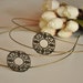 2 pcs raw Brass plating antique bronze flower Filigree hairband pendant finding
