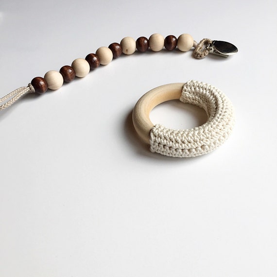 Fawn Classic -- NomiLu Classic Stained Beaded Pacifier Clip (Ring Sold Separately)