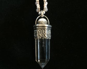 teardrops of the moon necklace rock crystal point