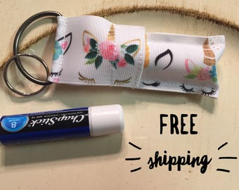 Unicorn Lip Balm Holder/Keychain