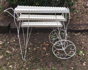 Vintage Metal French Flower Cart