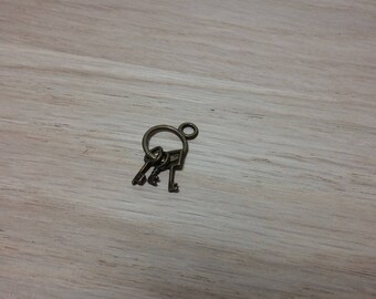Set of 5 charms set of three keys