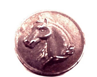 Vintage Horse picture button of 1880's Morgan style Horse.
