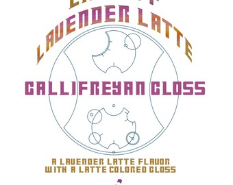 Lift Off Lavender Latte Gallifreyan Gloss - Lavender Latte Flavored / Shimmering Latte Colored Lip Gloss - Doctor Who Inspired