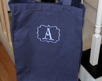 Monogrammed Canvas Tote Bag, Personalized Canvas Tote Bag, Tote Bag, Personalized Shopping Bag