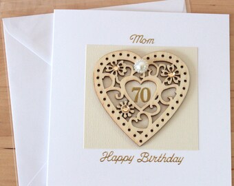 70th Birthday card, gift, 70, 70th Birthday card mum, mom, mam, grandma, granny, nanny, nan, nana, auntie, wife, husband, daughter, men, her