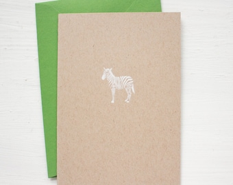 kraft ZEBRA folded notecards