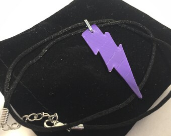 Purple Lightning Bolt Necklace