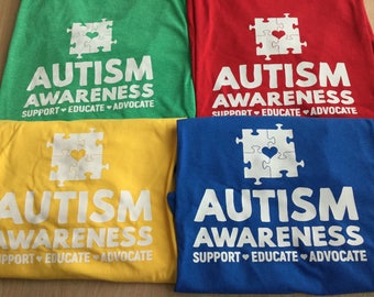 Autism Awareness Autistic T-shirt! Soft, Full of Love, Support, Fun colors