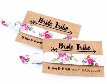 SALE Wild Rose Hair Tie Favors | Pink Floral Bachelorette Party Favor Hair Ties, Boho Bohemian Floral Bachelorette, Hair Tie Bridesmaid Gift