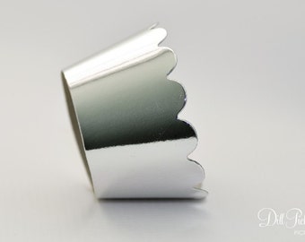Mirror Silver Chrome Chromulux Cupcake Wrappers - Set of 24 - Standard or Mini Size