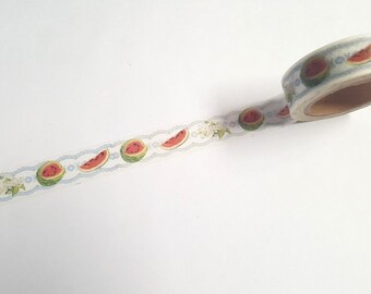 Watermelon washi tape, Washi tape, Planner supplies, Paper tape, Watermelon, Melon, Fruit, Fruity, Summer, Food and drink, Food lovers
