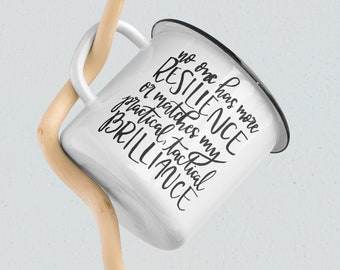 Set of Two, Hamilton inspired, enamel camping mugs